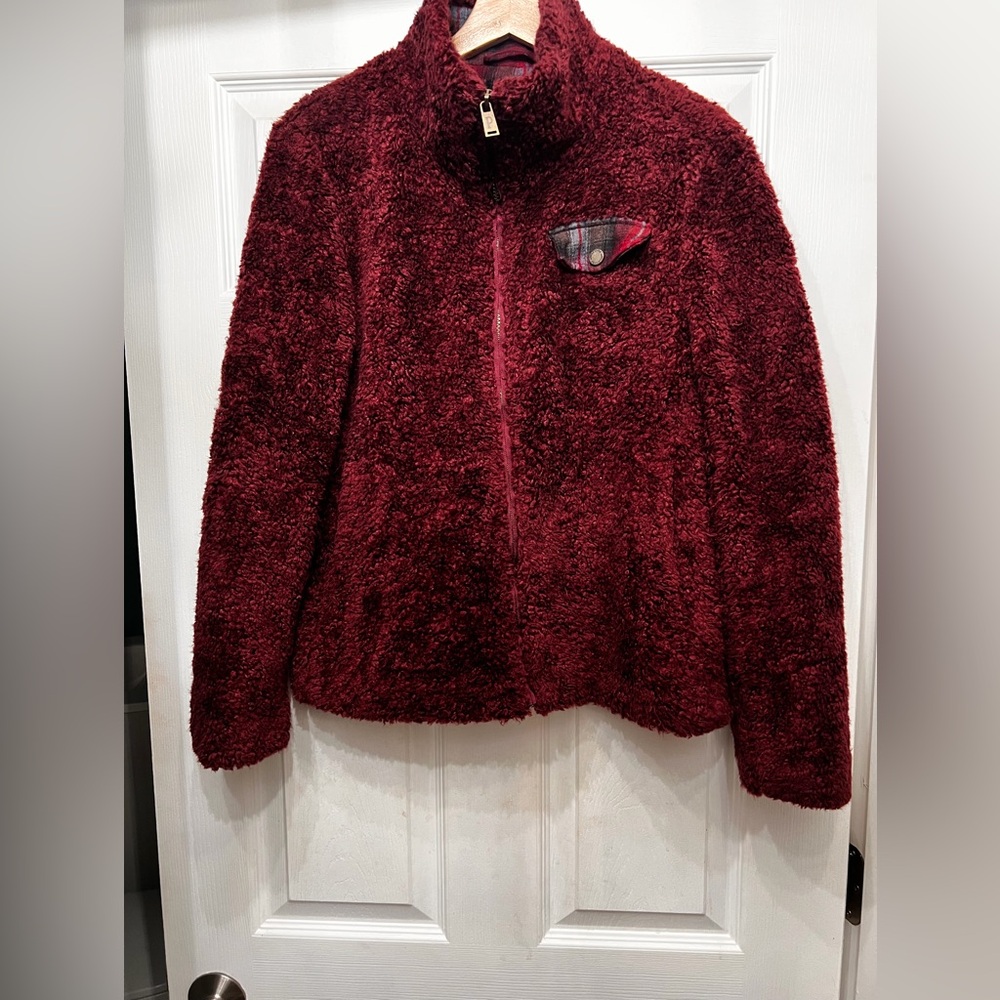 Pendleton Burgundy Fleece Jacket - image 1